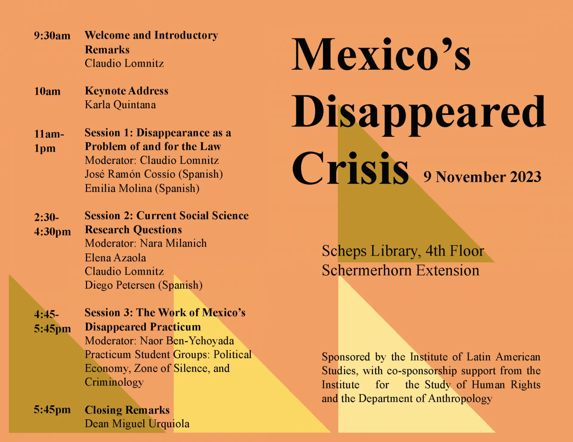 "Mexico's Disappeared Crisis" Event Poster
